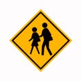 Warning School Traffic Road Sign,Vector Illustration, Isolate On White Background Label Royalty Free Stock Photo