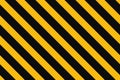 Warning seamless pattern with yellow and black diagonal stripes. Warn caution background. Yellow and black lines tape Royalty Free Stock Photo