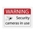 Warning Security cameras in use sign