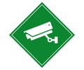 Warning Security notice Under surveillance sign, caution CCTV camera in operation sign vector eps10 Royalty Free Stock Photo
