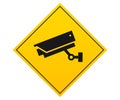 Warning Security notice Under surveillance sign, caution CCTV camera in operation sign vector eps10 Royalty Free Stock Photo