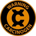 Warning Select Carcinogen Label On White Background