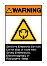Warning Sensitive Electronic Devices Do not ship or store near Strong Electrostatic Electromagnetic or Radioactive fields Symbol Royalty Free Stock Photo
