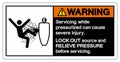 Warning Servicing While Pressurized Can Severe Injury Symbol Sign ,Vector Illustration, Isolate On White Background Label. EPS10