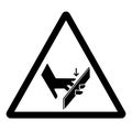 Warning Sharp Edges Will Cut Symbol Sign ,Vector Illustration, Isolate On White Background Label. EPS10