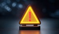Warning Sign Alerts Of Potential Error Danger In Digital Technology System Royalty Free Stock Photo