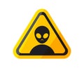 A warning sign of Alien. Isolated Vector Illustration Royalty Free Stock Photo