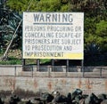 Warning Sign At Alcatraz