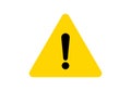 Warning sign attention caution exclamation sign, alert danger yellow triangle icon Royalty Free Stock Photo