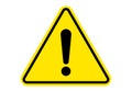 Warning sign attention caution exclamation sign, alert danger yellow triangle icon Royalty Free Stock Photo