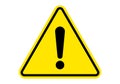 Warning sign attention caution exclamation sign, alert danger, vector yellow triangle icon Royalty Free Stock Photo