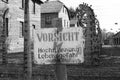 Warning sign at Auschwitz