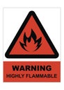 Warning sign, beware of the danger of fire Royalty Free Stock Photo