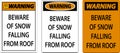 Warning Sign Beware Of Snow Falling From Roof