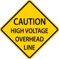 Warning Sign Caution High Voltage Overhead Line Royalty Free Stock Photo