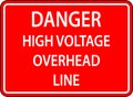 Warning Sign Caution High Voltage Overhead Line Royalty Free Stock Photo