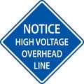 Warning Sign Caution High Voltage Overhead Line Royalty Free Stock Photo