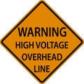 Warning Sign Caution High Voltage Overhead Line Royalty Free Stock Photo