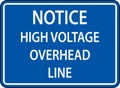 Warning Sign Caution High Voltage Overhead Line Royalty Free Stock Photo