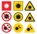 Warning sign,caution outbreak coronavirus covid 19