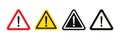 Warning sign. Caution triangle. Alert icons. Vector