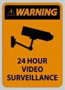 Warning Sign CCTV 24 Hour Video Surveillance