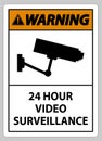 Warning Sign CCTV 24 Hour Video Surveillance