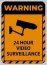 Warning Sign CCTV 24 Hour Video Surveillance