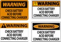 Warning Sign Check Battery Acid Before Connecting Charger