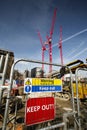 Warning sign at construction site Royalty Free Stock Photo