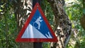Warning sign in a crocodile park