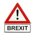 Brexit danger sign isolated over white Royalty Free Stock Photo