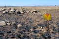 Warning sign with Danger Mines