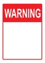 Warning sign Danger Sign with blank space for your text printable paper templates available for A4 paper vector