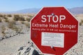 Warning Sign in Death Valley National Park. California Royalty Free Stock Photo