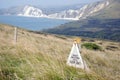 Warning sign on Dorset Coastal path Royalty Free Stock Photo