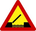Warning sign with drawbridge
