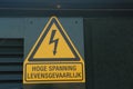 high voltage sign dutch