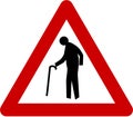 Warning sign with elderly person Royalty Free Stock Photo