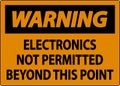 Warning Sign Electronics Not Permitted Beyond This Point Royalty Free Stock Photo