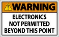 Warning Sign Electronics Not Permitted Beyond This Point Royalty Free Stock Photo