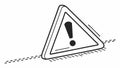 Warning sign with exclamation mark for caution and alert, vector design Generative AI Royalty Free Stock Photo