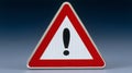 Warning sign with exclamation mark indicating caution or alert Royalty Free Stock Photo