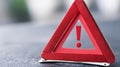 Warning sign with exclamation mark inside a red triangle for caution or alert Royalty Free Stock Photo