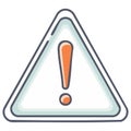 Warning sign with an exclamation point inside a triangular shape, caution symbol Royalty Free Stock Photo
