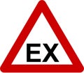 Warning sign with explosive substances