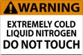 Warning Sign Extremely Cold Liquid Nitrogen Do Not Touch