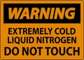 Warning Sign Extremely Cold Liquid Nitrogen Do Not Touch
