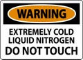 Warning Sign Extremely Cold Liquid Nitrogen Do Not Touch