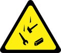 Warning sign with falling objects
